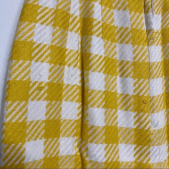 Vtg Ann Taylor Yellow & White Houndstooth Skirt - Picture 6 of 7